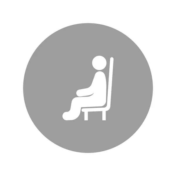 Мужской Аватар Сидящий Стуле Плоская Икона Вектор Иллюстрация — стоковый вектор