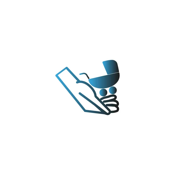 Stroller Hand Icon Vector Illustration — Stock Vector