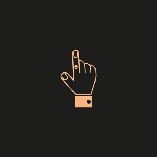 Минималистичный Векторный Значок Рукоятки Указанием Пальца — стоковый вектор