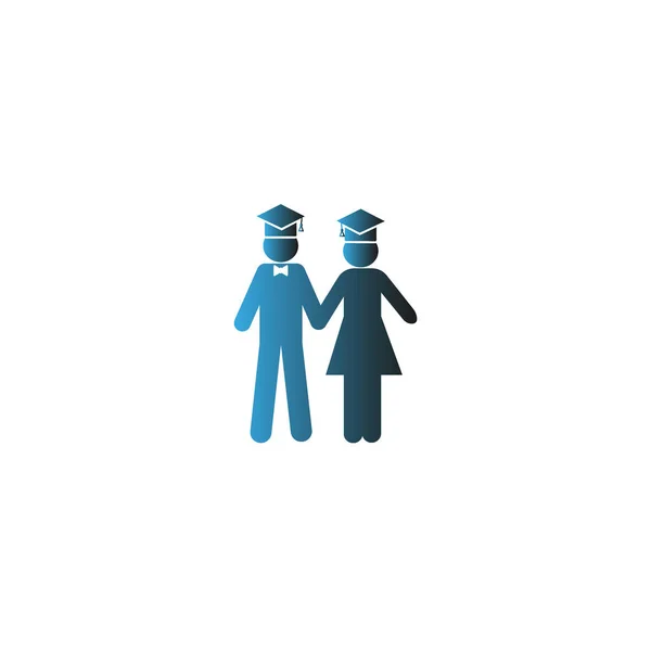 独身男と女が一緒に立ってのミニマルなベクトルのアイコン — ストックベクタ