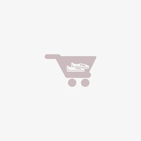 Icono Minimalista Carrito Compras Con Zapatillas Deporte Ilustración Vectores — Vector de stock