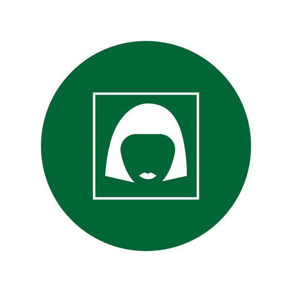 minimalistic vector icon of female head with short hairstyle