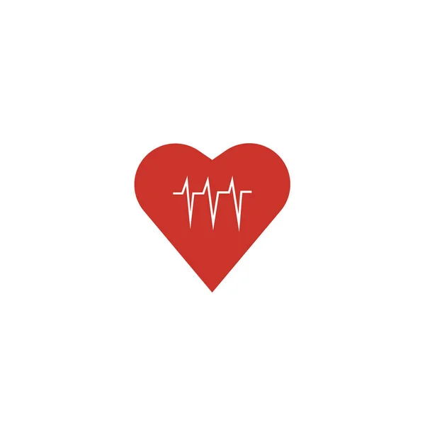 Cardiogramme Cardiaque Icône Plate Vecteur Illustration — Image vectorielle