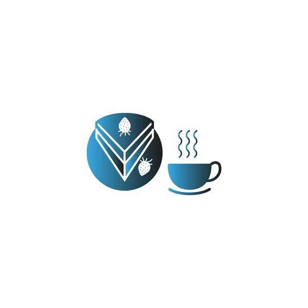 Piece Cake Cup Tea Vector Illustration — Stock Vector