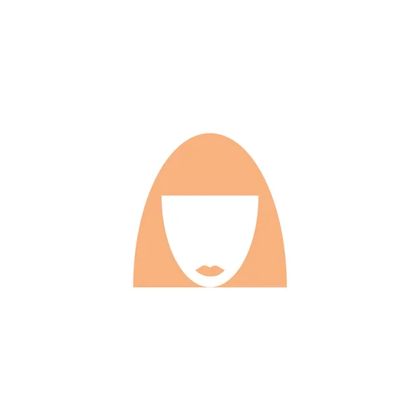 短发型女性头的简约矢量图标 — 图库矢量图片