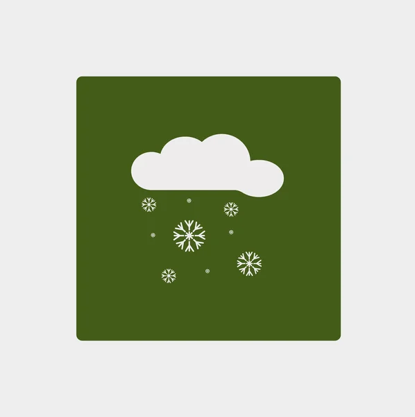 Snowy Cloud Flat Icon Vector Illustration — Stock Vector