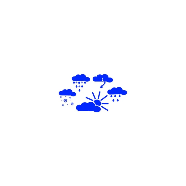 Group Weather Clouds Flat Icon Vector Illustration — Stock Vector