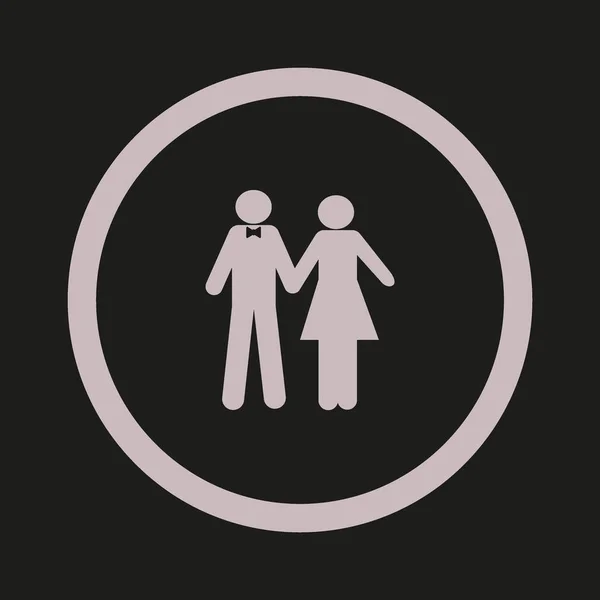 Άνδρας Και Γυναίκα Στέκεται Μαζί Διάνυσμα Εικονίδιο — Διανυσματικό Αρχείο