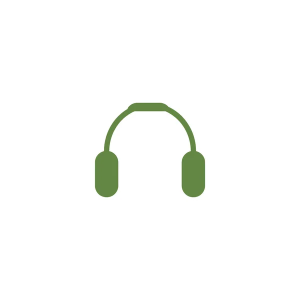 Auriculares Icono Plano Vector Ilustración — Archivo Imágenes Vectoriales