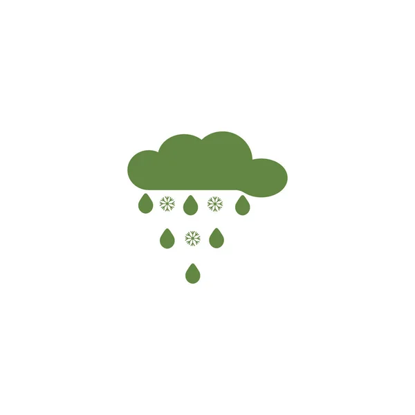 Nube Lluvia Icono Plano Vector Ilustración — Archivo Imágenes Vectoriales