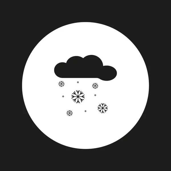 Schneebedeckte Wolke Flaches Symbol Vektor Illustration — Stockvektor