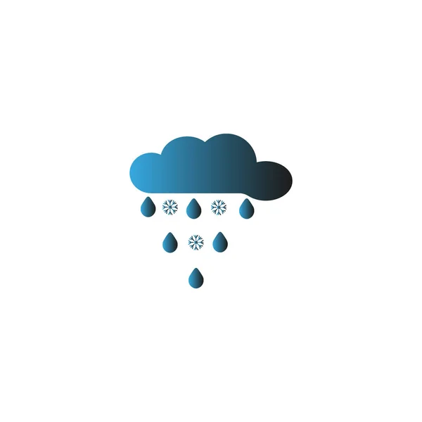 Rain Cloud Flat Icon Vector Illustration — Stock Vector