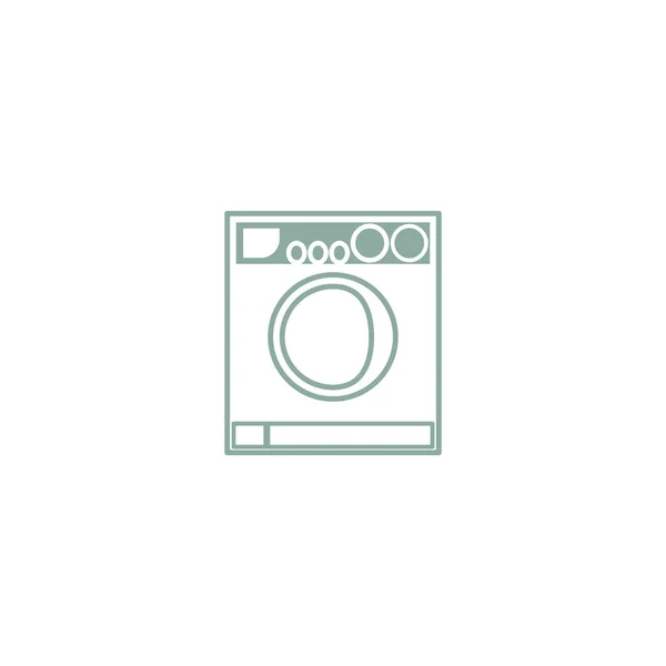 Washing Machine Flat Icon Vector Illustration — Stock Vector