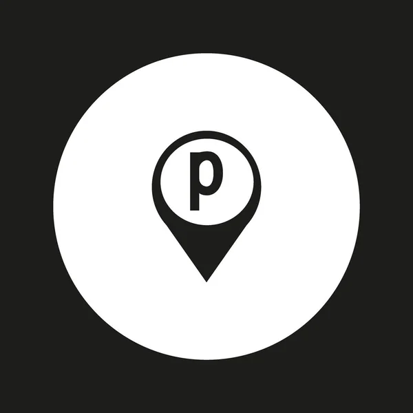地图指针与停车标志平面样式图标 矢量插图 — 图库矢量图片