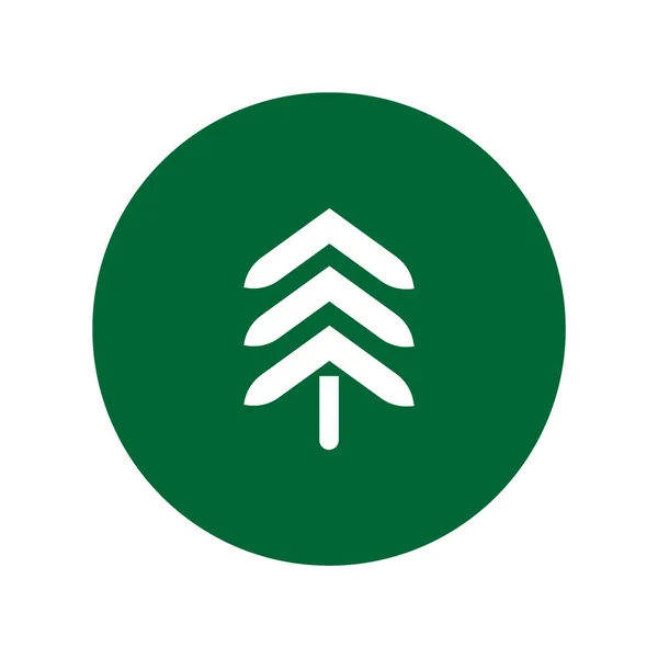 Ícone Plano Árvore Abeto Ilustração Vetorial — Vetor de Stock