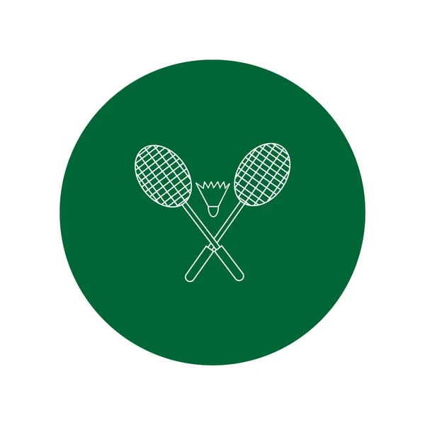 Racketar Och Badmintonbollen För Badminton Vektorillustration — Stock vektor