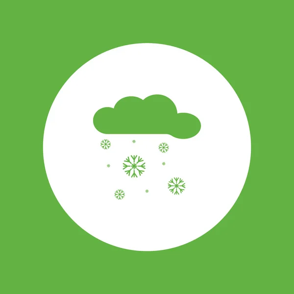 Schneebedeckte Wolke Flaches Symbol Vektor Illustration — Stockvektor