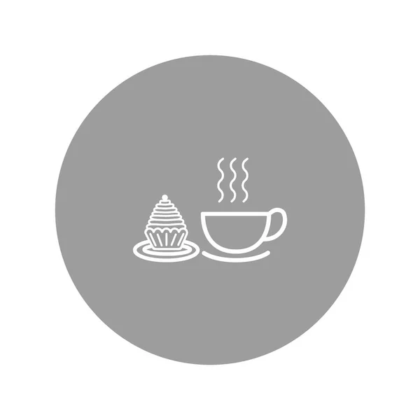 Piece Cake Cup Tea Vector Illustration — Stock Vector
