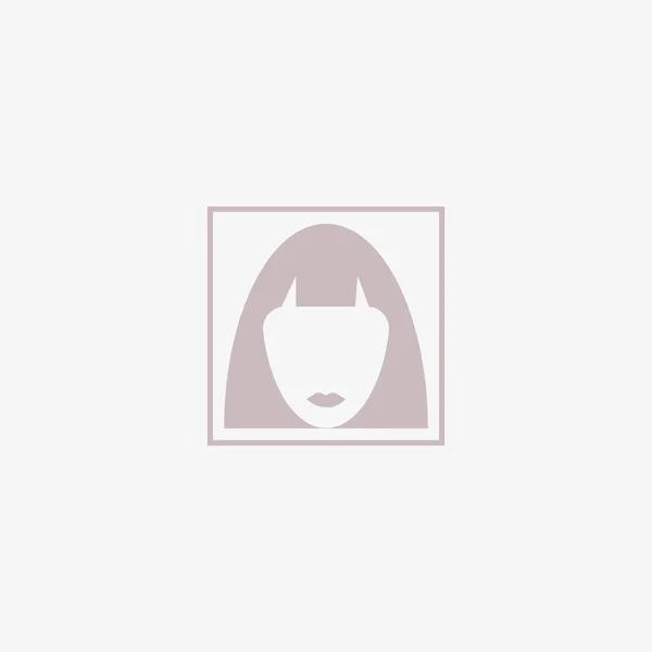 Icono Vectorial Minimalista Cabeza Femenina Con Peinado Corto — Vector de stock