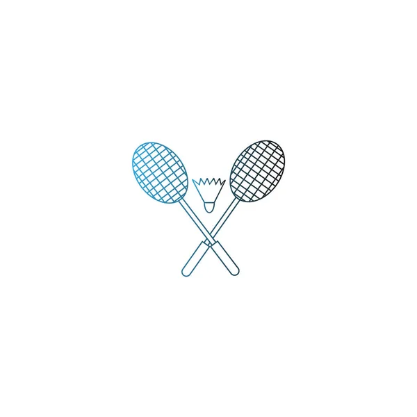 Raquetas Shuttlecock Para Ilustración Vectores Bádminton — Vector de stock