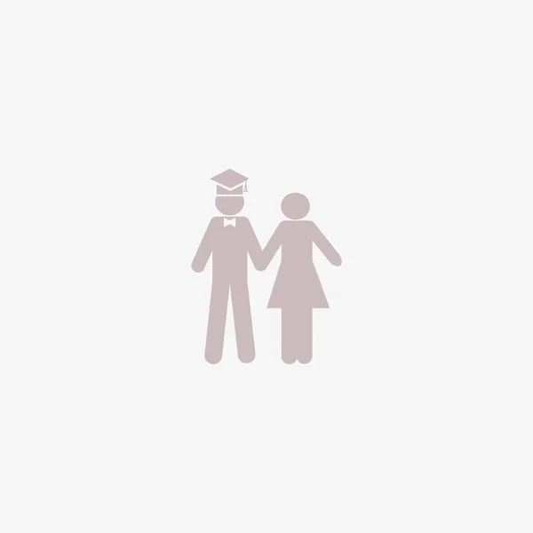 Vector Pictogram Van Man Vrouw Bacheloropleidingen Hoeden — Stockvector