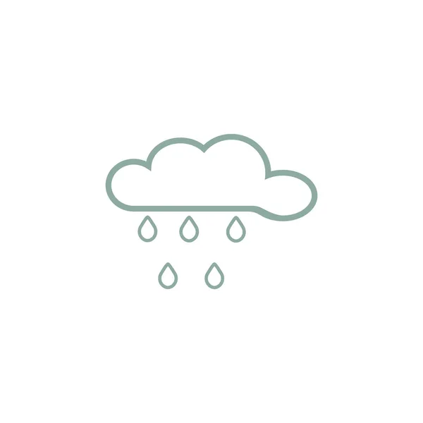 Rain Cloud Flat Icon Vector Illustration — Stock Vector