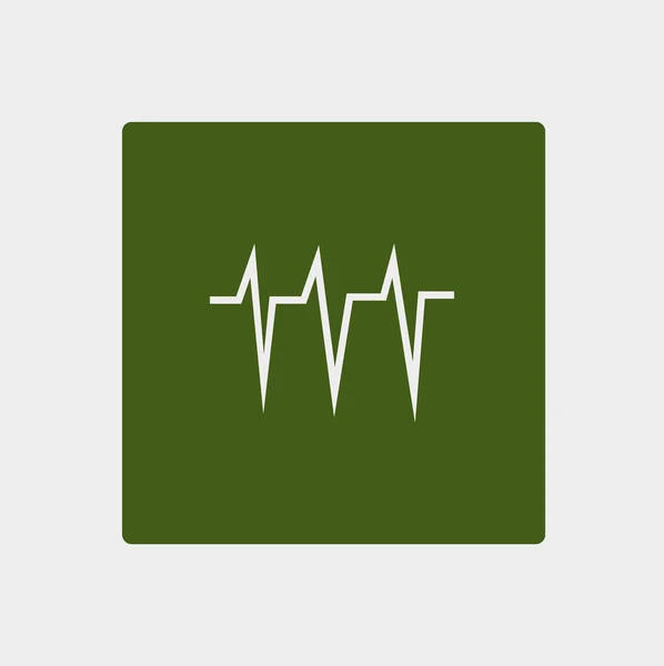 Hart Cardiogram Platte Pictogram Vector Illustratie — Stockvector