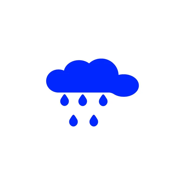 Nube Lluvia Icono Plano Vector Ilustración — Archivo Imágenes Vectoriales