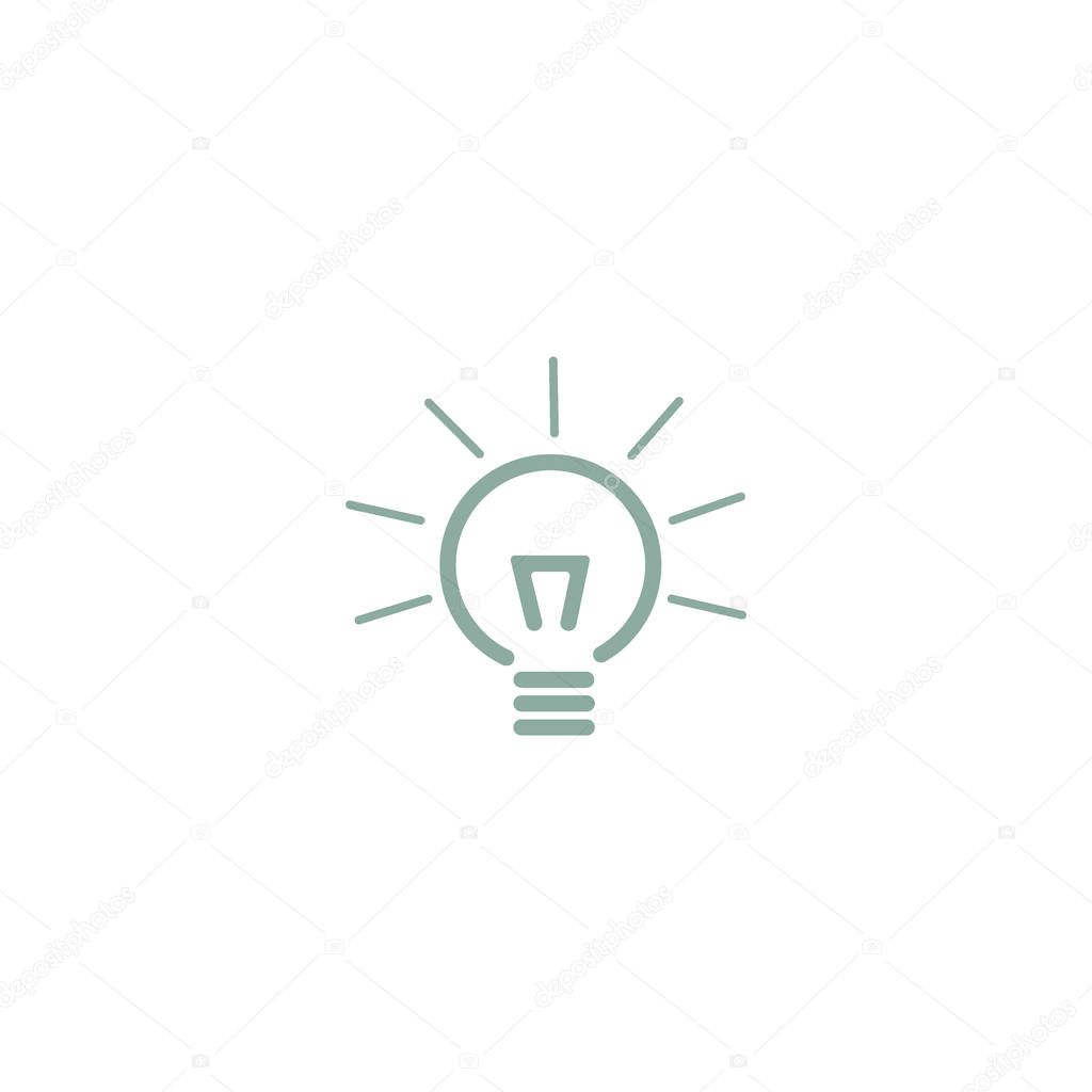 Incandescent light bulb flat icon, vector, illustration  