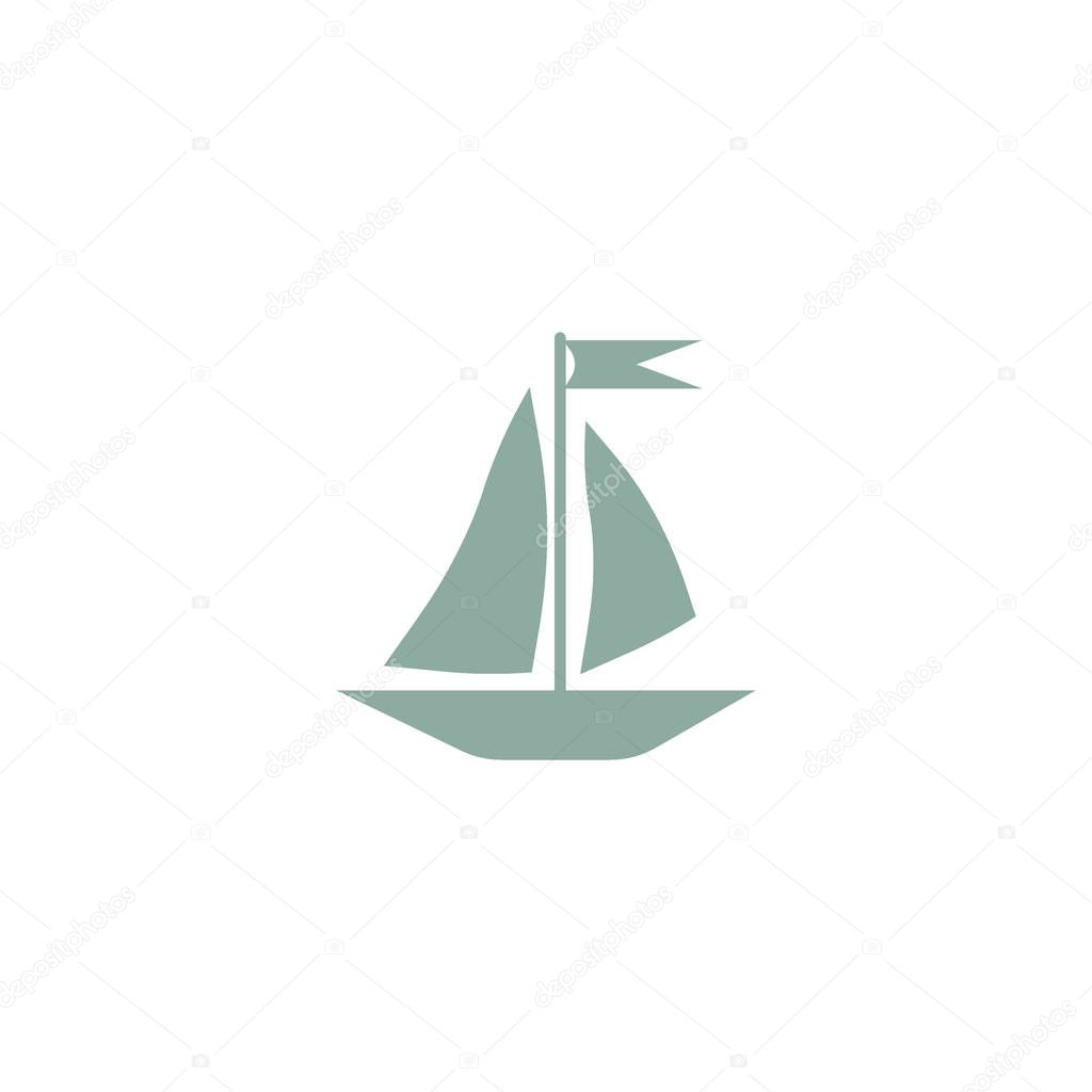 boat with dollar sign as sail, vector illustration 