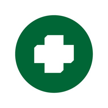 Tıbbi düz simgesi, vektör, illüstrasyon çapraz 