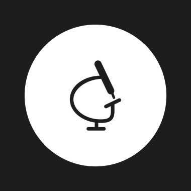 mikroskop düz simge, vektör illüstrasyonu 