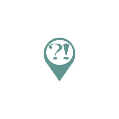 işaretçi soru ve ünlem işaretleri düz stil ikonu, vektör çizim ile göster  