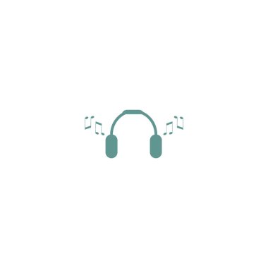 kulaklık düz simgesi, vektör, illüstrasyon