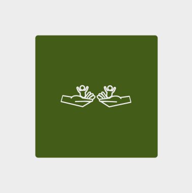 Çocuklar, annelik kavramı vektör simge holding eller