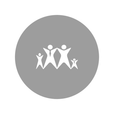 vektör simge dört kişi ile birlikte ayakta el kaldırdı