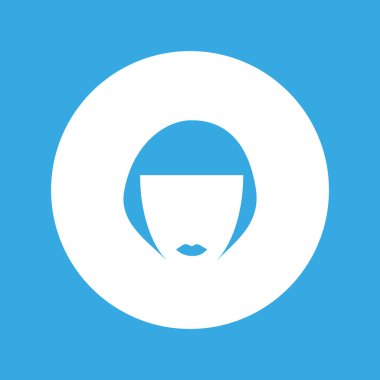 kadın baş kısa saç modeli ile minimalist vektör simgesi