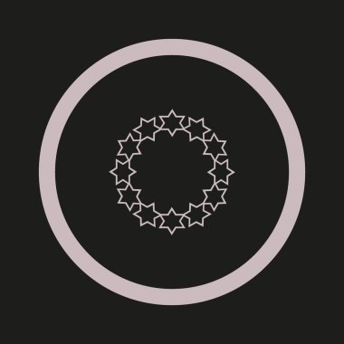 bir daire simgesi, vektör çizim yıldızlarda 