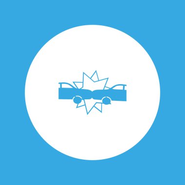 Araba kazası minimalist vektör simgesi