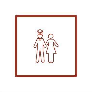 bekar erkek ve kadın birlikte ayakta minimalist vektör simgesi