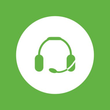 kulaklık düz simgesi, vektör, illüstrasyon