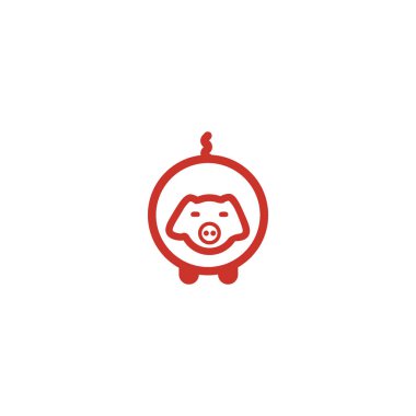 Domuz yassı simgesi, vektör illüstrasyonu 