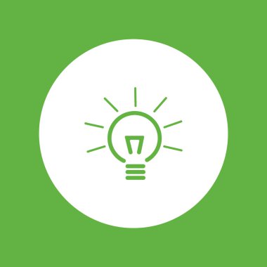 Akkor ampul düz simgesi, vektör, illüstrasyon  