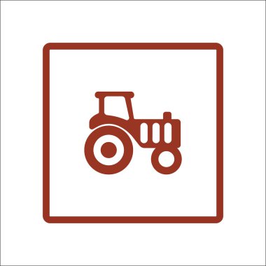 Traktör düz simgesi, vektör illüstrasyonu 