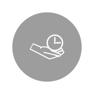 Saat minimalist vektör simgesi tutan el