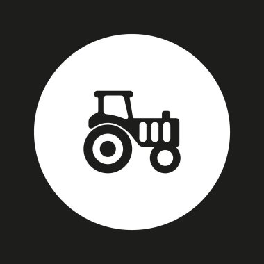 Traktör düz simgesi, vektör illüstrasyonu 