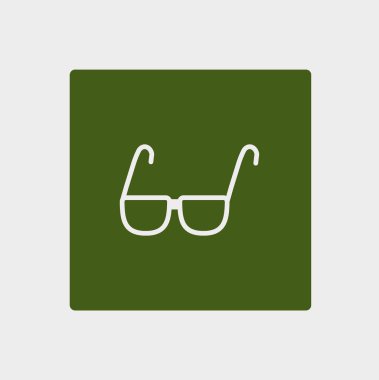 Gözlük düz simgesi, vektör, illüstrasyon