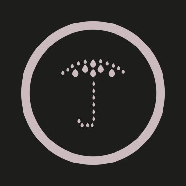 şemsiye düz stil ikonu, vektör çizim şeklinde su damlaları 