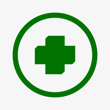 Tıbbi düz simgesi, vektör, illüstrasyon çapraz 