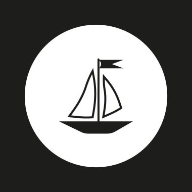 teknenin düz simgesi, vektör illüstrasyonu